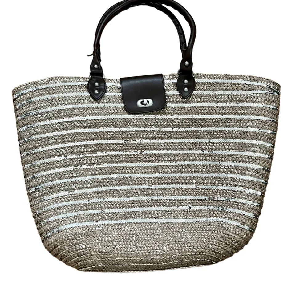 Calypso St. Barth For Target Straw & Sequins Tote - Picture 2 of 13